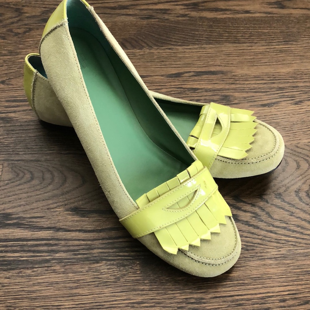 Lime Green Leather Loafers